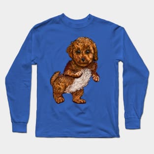 Cavapoo Cavoodle puppy dancing- cute cavalier king charles spaniel Long Sleeve T-Shirt